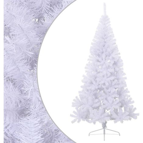 Künstlicher Halb-Weihnachtsbaum mit Ständer Weiß 240 cm PVC