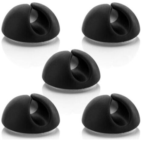 Organisateur de Câbles [5x Serre-Câbles Noir] Autocollant pour Surface Lisse jusqu'à 8mm (1/4)