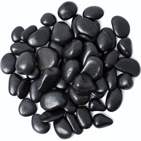 kg de guijarros naturales, piedras de río negras pulidas, guijarros decorativos, rocas de río para plantas de bambú, acuarios, rellenos de jarrones, jardines de hadas, decoración de acuarios