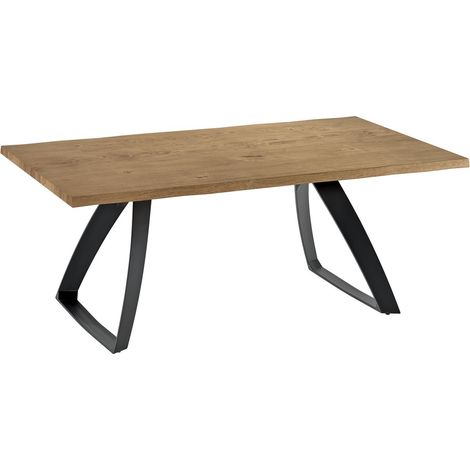 Table extensible Smokey avec plateau en verre trempé fumé noir, structure en métal, design moderne 160/240 cm - Collection Smokey (1/2)