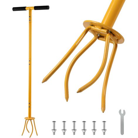 Manuel Twist Tiller Griffe de Jardin Petit avec Manche Hauteur 99cm  Cultivateur de Griff Amovible Motoculteur Manuel de Jardin pour l'Ameublissement du Sol et Contrôle des Mauvaises Herbes (1/5)