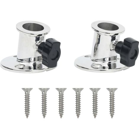Relingfüße 2 Stk. Rund für 26 mm Rohr Edelstahl