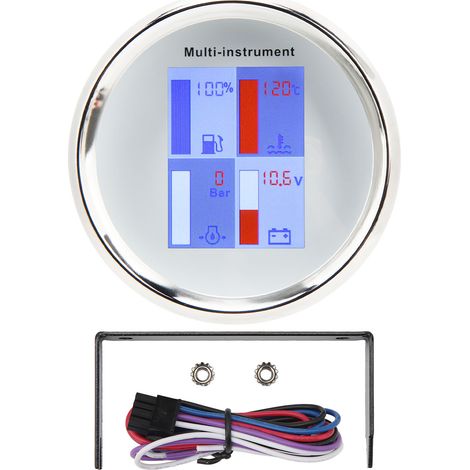 Jauge numérique de température de l'eau de 85 mm, rétroéclairage LED, haute précision, étanche IP67, multifonction, pour yachts, navires, hors-bord, cadran blanc, couvercle avant 910 00271 (1/5)