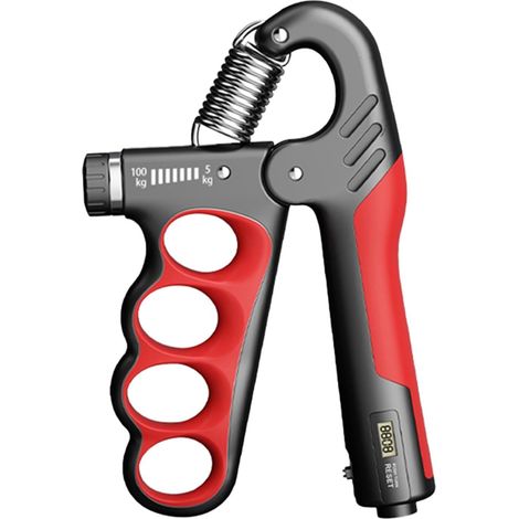 Grifftrainer, verstellbarer Griffübungszähler, Unterarmstärker aus Edelstahl, rutschfeste Handfeder, stärkt Muskeln, Handgelenk und Arme