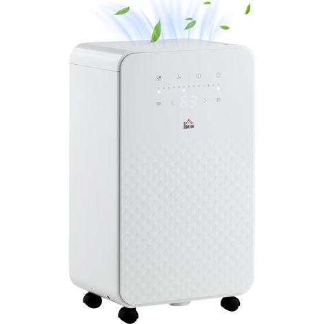 HOMCOM 10L/Day Protable Quiet Air Dehumidifier with Purifier, Timer, 5 Modes