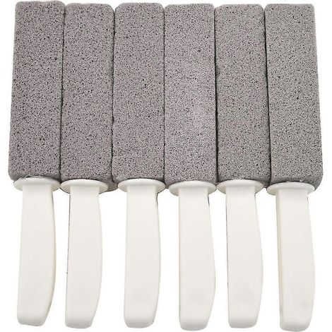 Pierre ponce de nettoyage pour cuvette de toilettes avec poignée, compatible avec le nettoyage des toilettes et l'élimination des traces de calcaire, lot de 6 + dgi (1/5)