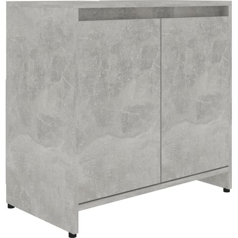 INLIFE Armoire de salle de bain Gris béton 60x33x61 cm Aggloméré (1/5)