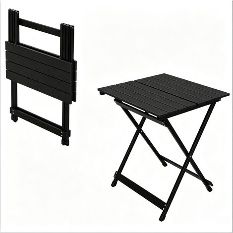 Table de pique-nique pliable en alliage d'aluminium portable 50,5 x 46,5 x 60 cm avec pieds antidérapants (1/5)