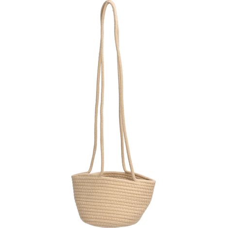 Panier suspendu pour fleurs, panier tressé, pot de fleurs suspendu, contenant de rangement pour plantes, légumes, fruits, cosmétiques, jouet (1/5)