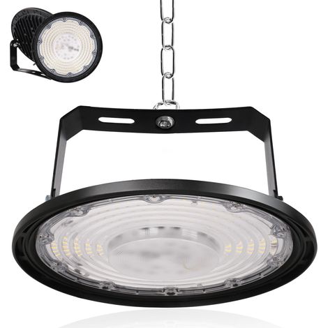 Projecteur LED Industriel 200W,20000LM Spot High Bay Lumière éclairage d'atelier,Blanc Froid 6500K IP65 Étanche UFO Eclairage Plafonnier LED Interieur Lustre pour Entrepôt,Usine,Hall,Gym (1/5)