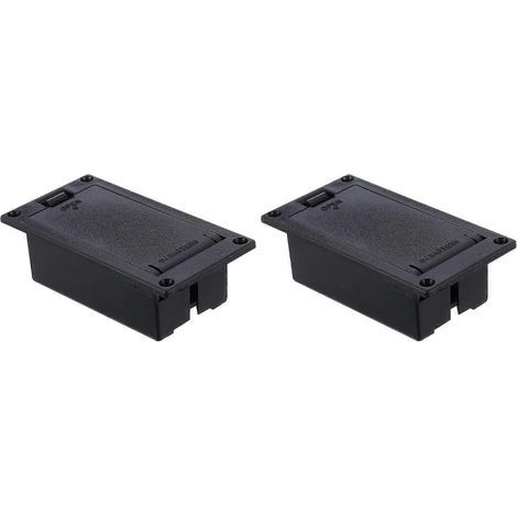 x 9V-Batteriepacks für aktive Gitarren- und Bass-Tonabnehmer – 7,25 x 3,85 cm – Schwarz (1/3)