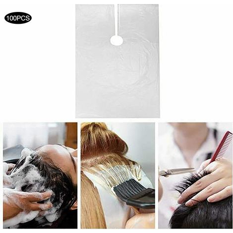 100 Stück Einweg-Friseurschürzen, Umhänge, wasserdichte Haarschneideabdeckungen für Heimfriseurwerkzeuge (1/5)