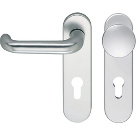 ECO Wechselgarnitur D 110/KS Kurzschild PZ 72, TS 40-66mm, silber eloxiert