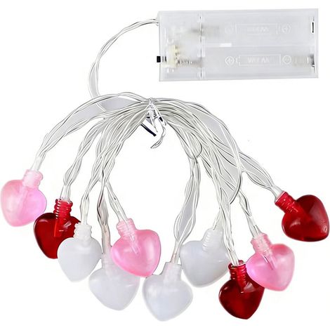 Guirlande Lumineuse En Forme De Cœur - 150 cm - À Piles - Pour Décoration Intérieure De Fête Mariage Saint-Valentin - Multicolore - 1 Pièce (1/5)