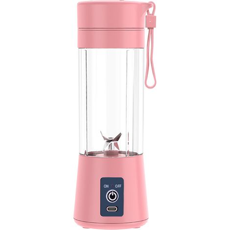 (Rose) Petit extracteur de jus rechargeable pour la maison, mini extracteur de jus à tasse (1/4)