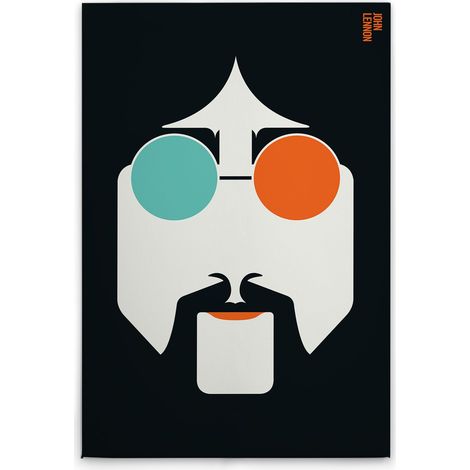 Leinwandbild Retro Lennon M1-No.50849 - Kunstdruck auf Leinwand in Schwarz Orange - Wandbild 30 x 45 cm (1/5)