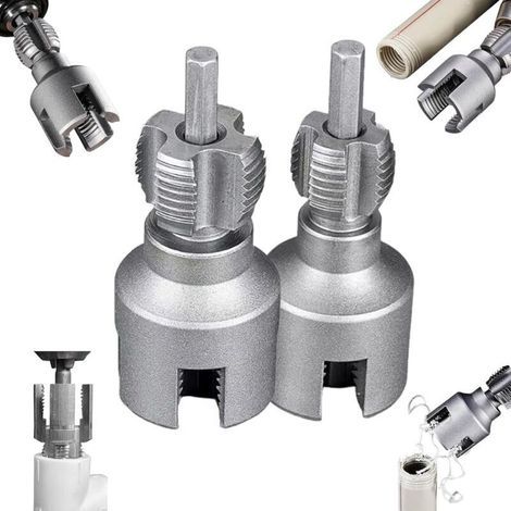 Herramienta integrada para roscado interno y externo de tuberías, kit de roscado de tuberías de PVC mejorado 2025, corte de roscas, reparación