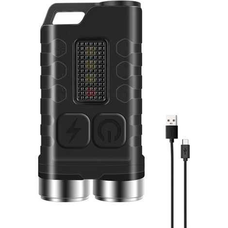 Mini-LED-Taschenlampe, wiederaufladbar, wasserdicht, 5 Helligkeitsstufen, 4 Farben (für Camping, Wandern, Notfälle)