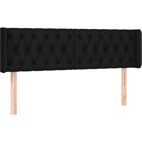 Maison Exclusive - Testiera ad Orecchio Nera 147x16x78/88 cm in Tessuto