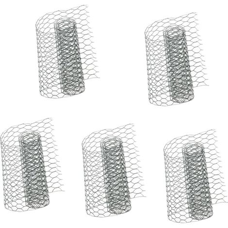 5 Rouleaux De Grillage De De Jardin Pour Le Bétail Grillage De Poulet Grillage De Poulet Filet De Volaille Fil De Lapin Filet De Fil De Bétail Filet De Fil Hexagonal (1/5)