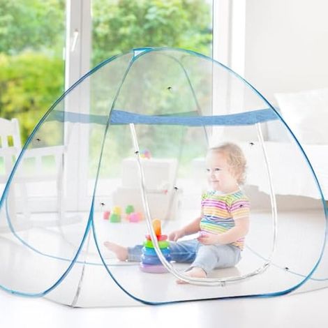 Moustiquaire pop-up, pliable, double porte, tente portable facile avec fermeture éclair pour maison, camping, voyage, dortoir, 150x200 cm