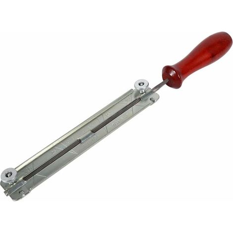 DEESSE SHOP - Ensemble de limes d'affûtage de tronçonneuse en acier Poignée ronde Porte-outil de tronçonneuse Porte-outil de chaîne ronde avec manche en bois pour support de guide de classe de tronçon (1/5)