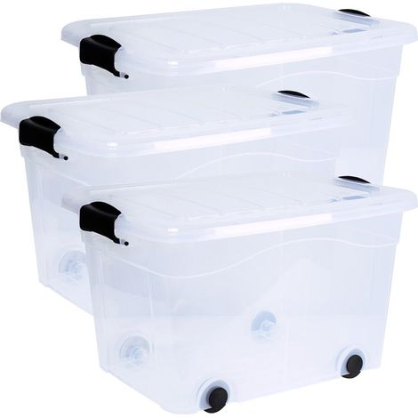 Aufbewahrungsbox Anzio 40 l 3er-Set mit Rollen (1/4)
