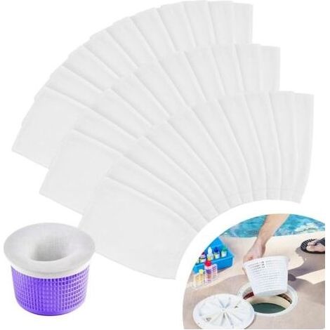 Chaussette Skimmer Piscine, Chaussettes Skimmer Reutilisable pour Panier Skimmer - 20PCS (1/5)