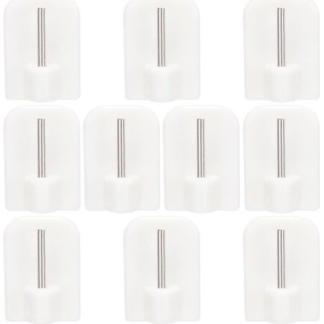 10 ganci autoadesivi, ganci adesivi, staffe per aste per tende, ganci per aste per tende senza foratura
