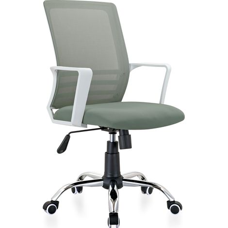 Silla de oficina giratoria, con ruedas y respaldo traspirable, regulable en altura. Modelo Jordan, color verde