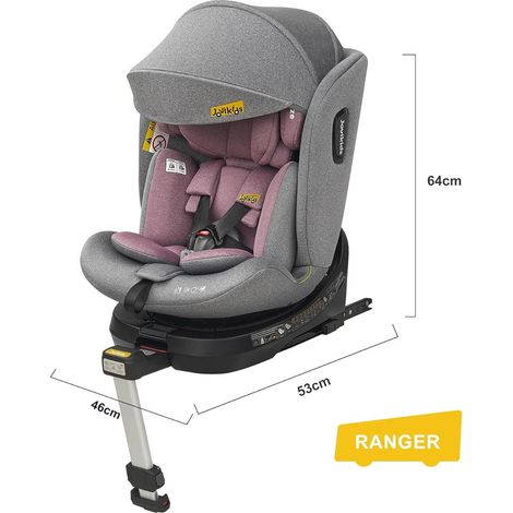 Siège auto enfant pivotant 360° ISOFIX i-Size 40-150 cm, inclinable, rose HAVRYA (1/3)