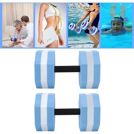 Paire de haltères flottants EVA pour yoga et fitness - Bleu et blanc - Idéal pour adultes et enfants - Entraînement sensoriel en maternelle - Deux unités par vente (1/5)