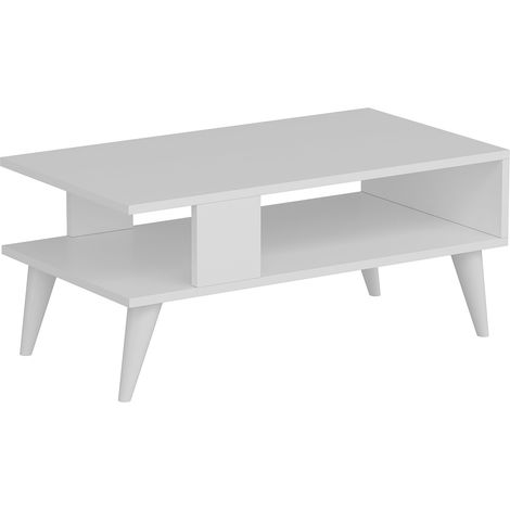 Tavolino con vano portaoggetti 40 x 90 x 45 cm bianco 030008462