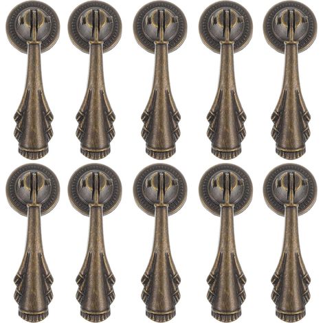 Healvian Lot de 10 poignées tiroir vintage en métal, suspendues (1/5)