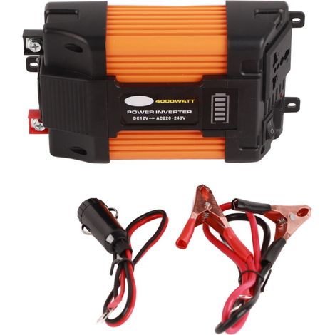 Onduleur Solaire Véhicule 4000W à Onde Modifiée avec Écran Batterie LED et Double Ports USB (1/5)