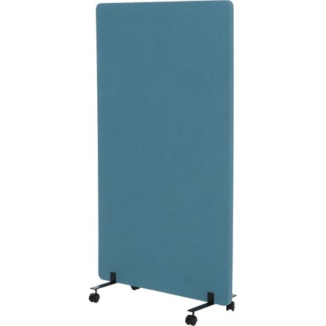 [NEUWERTIG] Akustik-Trennwand HHG-957, Büro-Sichtschutz Raumteiler Pinnwand, doppelwandig rollbar Stoff/Textil 147x80cm türkis (1/5)