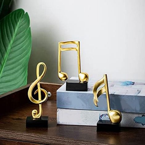 6X Note de Musique Décor Sculpture Musicale Statue Résine Note de Musique Figurine pour Piano Cadeaux Ornements en Résine (1/5)