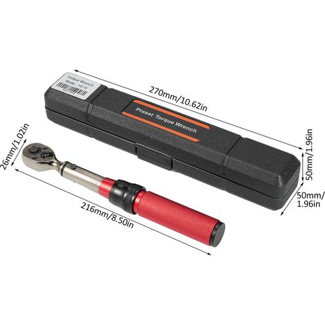 Clé dynamométrique à cliquet 1/4 pouce, 72 dents, réversible et bidirectionnelle, avec boucle, pour l'entretien de vélos, motos et voitures (0,74-7,38 pi-lb/1-10 Nm) (1/3)