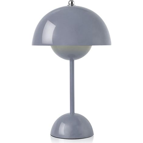 Lampe de table LED rechargeable sans fil, lampe champignon pot de fleurs, intensité variable, 3 couleurs réglables, batterie interne avec câble USB