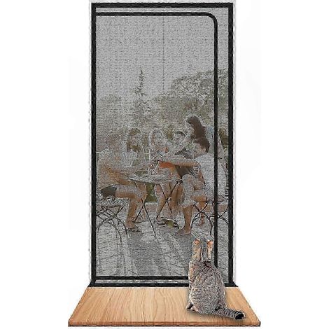 Türgitter mit Reißverschluss, strapazierfähiges Netzgewebe für Katzen und Hunde, einfacher Zugang für Haustiere, passend für eine 90 x 210 cm große Tür (1/5)