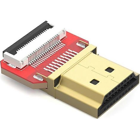Rallonge de câble plat flexible FFC 90/180/270 degrés avec connecteurs 20 broches - Connecteur mâle droit 180 degrés (1/5)