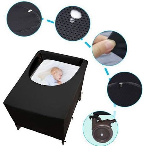Lit parapluie de bébé, tente extensible et respirante en maille, pour bébé couchage portables à l'intérieur et à