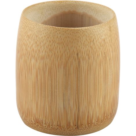 Tasse à thé en bambou naturel pur, fabrication artisanale sans peinture, écologique (bouche ronde M)