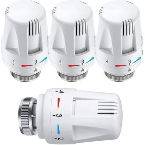 FENOPLASTICATête thermostatique 4 pièces M30 x 1,5 – Raccords filetés pour radiateurs compacts – Protection antigel – Contrôle de température précis (1/4)