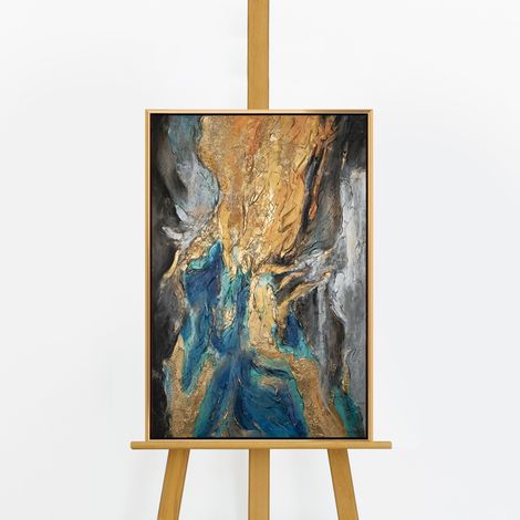 Gemälde Abstrakte Symphonie Rahmen Gold 60x40 cm (1/5)