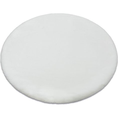 Tappeto BUNNY cerchio bianco IMITAZIONE PELLICCIA DI CONIGLIO white rotondo 80 cm