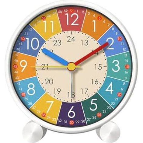 GDHZS- Reveil Enfant Silencieuse,Réveil Silencieux sans Tic-Tac,Horloge de Table,avec Fond Coloré Facile à Lire,Facile d’Apprendre à Li (1/4)