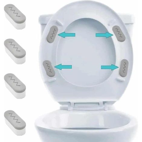 Coussinets autocollants pour abattant de WC, tampons adhésifs pour siège de WC, butoirs pour siège de WC, arrêts pour siège de WC, butoirs pour bidet — Autocollants, lot de 4 (1/4)