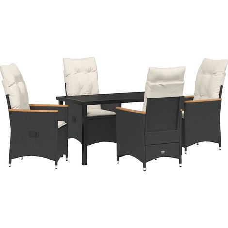 Maison Exclusive - Set da Pranzo per Giardino 5 pz Nero polyrattan (1/5)