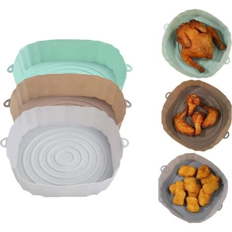 Accessoire Air Fryer - - Pot en Silicone pour Friteuse à Air - Réutilisable - 20cm (1/4)